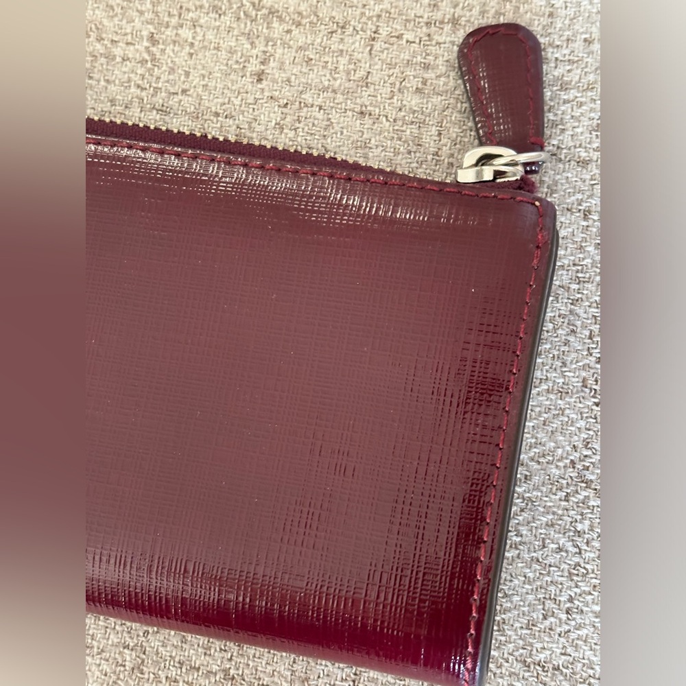 Rare COACH Burgundy Red Leather Zip Around Large Accordion Wallet EUC - Picture 5 of 11